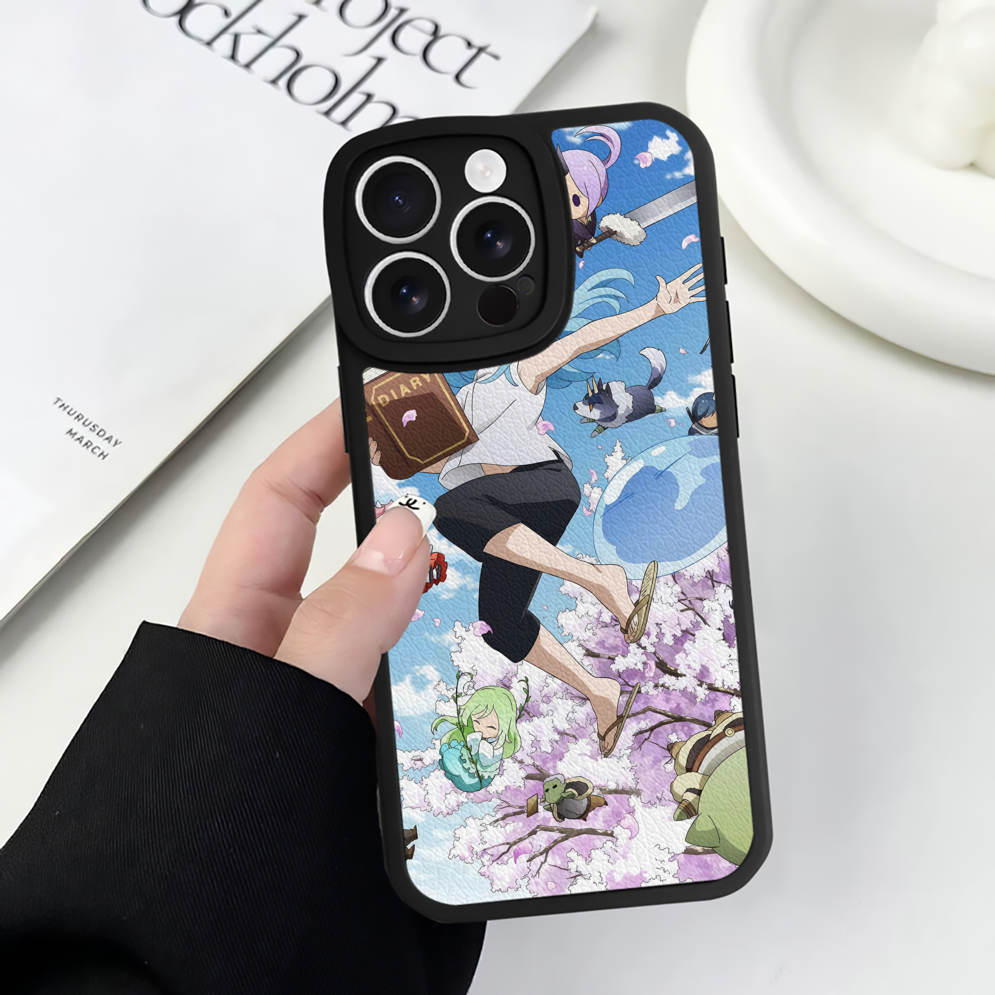 （画像用） 転スラ Regarding Reincarnated to Slime 【iPhone 16シリーズ対応】シリコンスマホケース（レザー調） 材質：シリコン